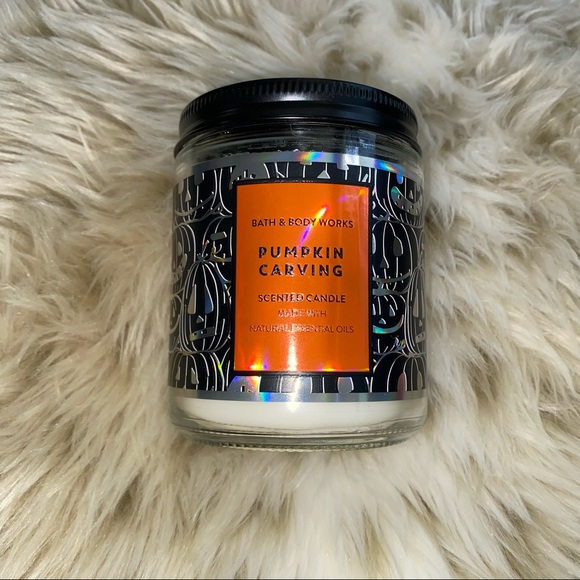 Pumpkin carving single wick candle - Picture 1 of 1